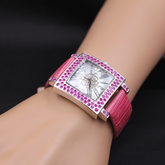Pink Sapphire Diamond 3.37 Ct Unisex Luxury Watch